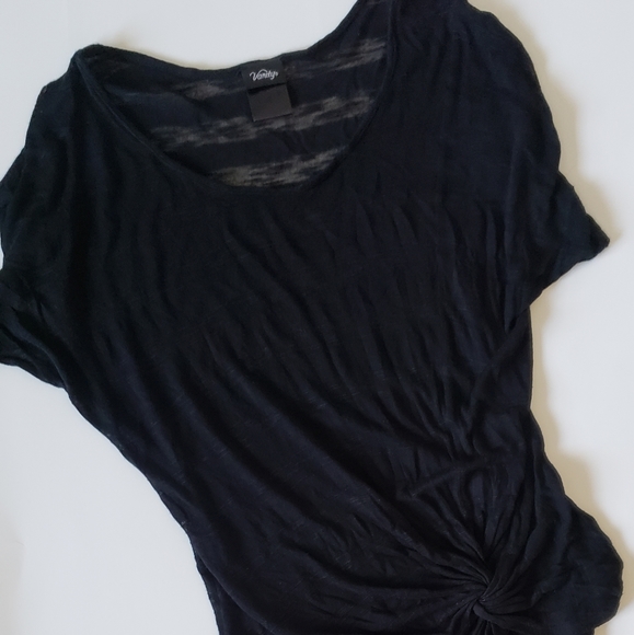 VANITY BLACK SEE THROUGH SHORT SLEEVE TOP - Picture 5 of 5
